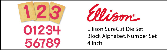 Ellison SureCut Die Set - Block Alphabet, Number Set - 4 Inch